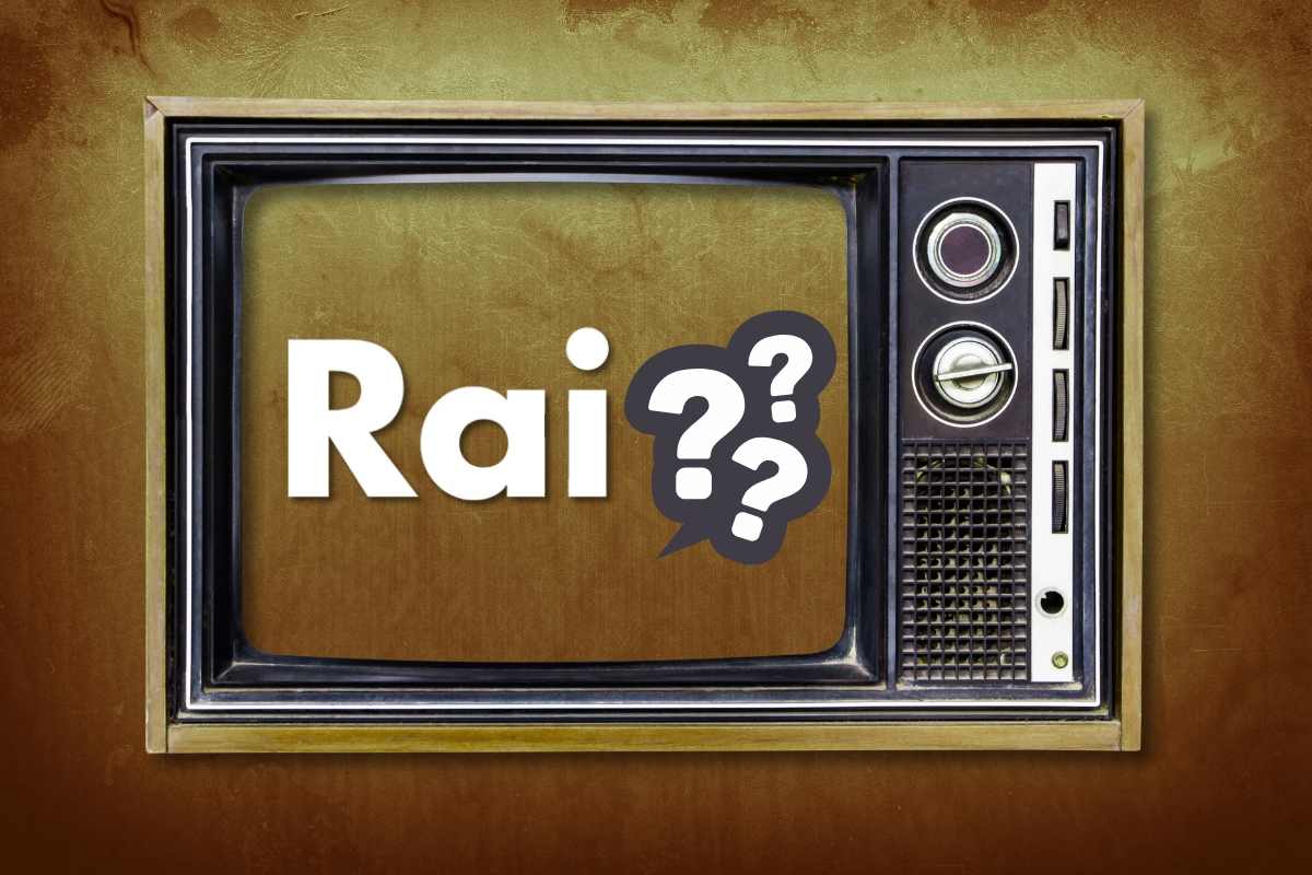 Televisore, logo Rai e interrogativi