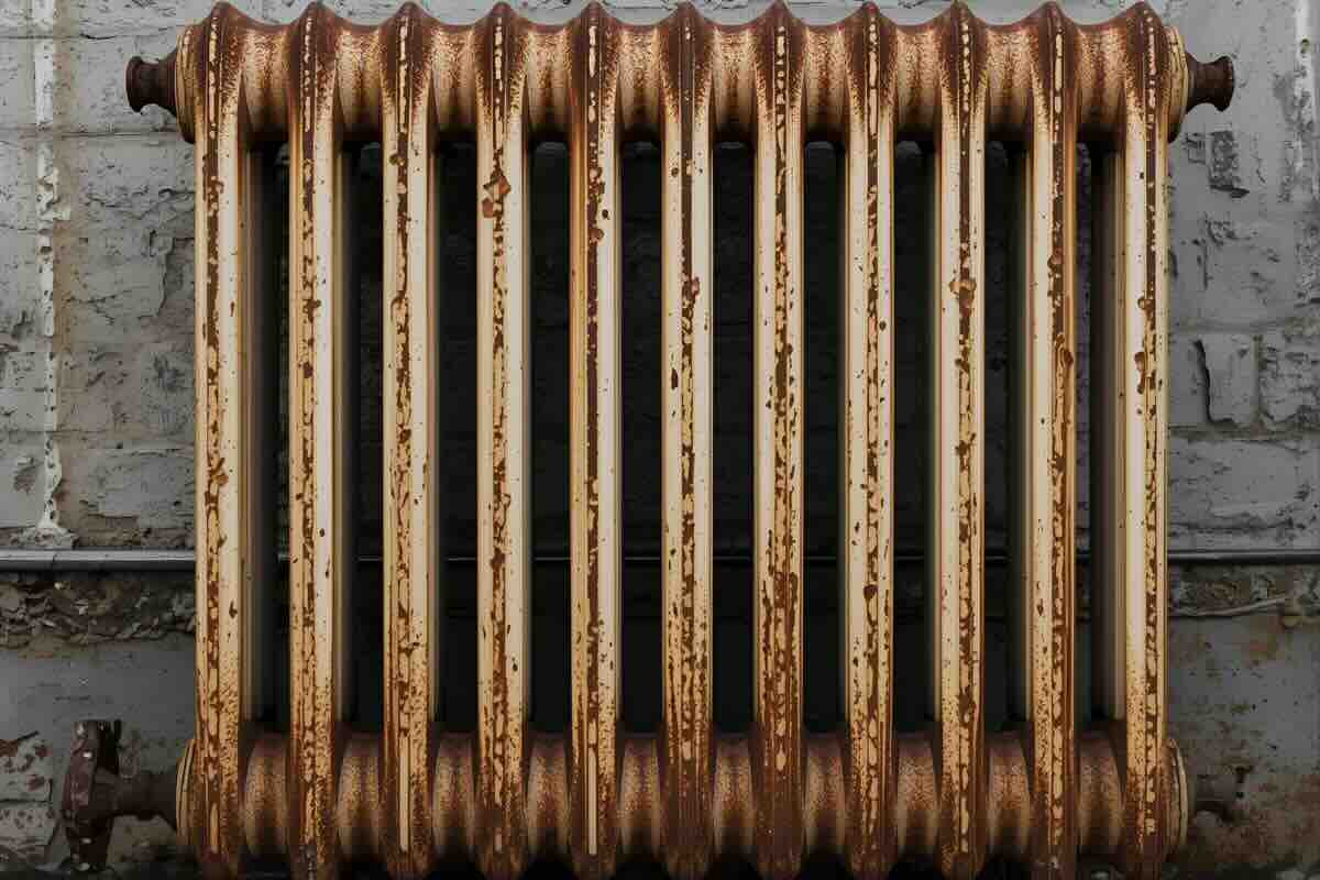 termosifone pieno di ruggine