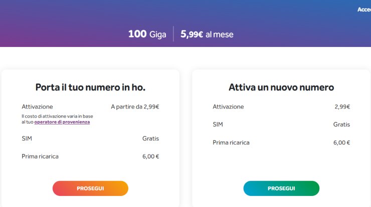 dettagli offerta ho. mobile