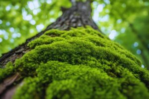 albero pieno di muschio
